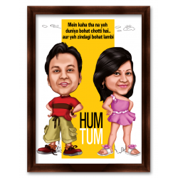 Hum Tum Movie Style Caricature Gift for Couple