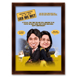 Jab We Met Movie Style Caricature Gift for Couple