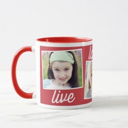 Live Laugh Love Custom Photo Mug