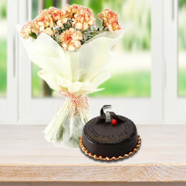 10 Carnation With Cake