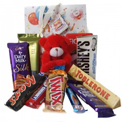 Valentine Love Teddy with Chocolate Bag