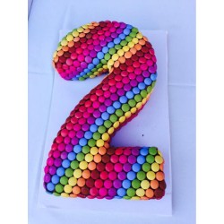 2 KG  Gems Rainbow Numeric Cake