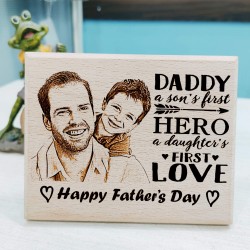 Personalized Engraved Wooden Photo Frame for Father (6×4 Inches)
