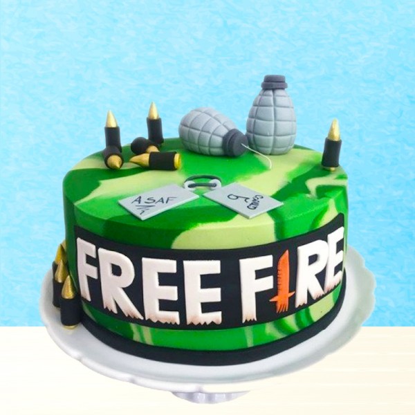 1 Kg Free Fire Game Theme Cake