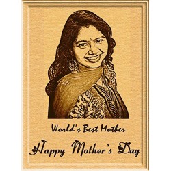 Mother's Day Gift - Engraved Wooden Photo Plaque (5 x 4)