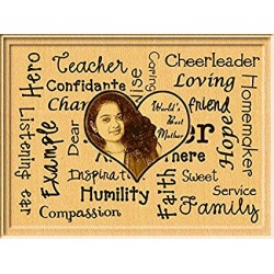 Gift for Mother Day - Unique Engraved Photo on wood (12 x 9)