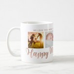 Happy Mother's Day Mom Faux Rose Gold Photo Grid Coffee Mug